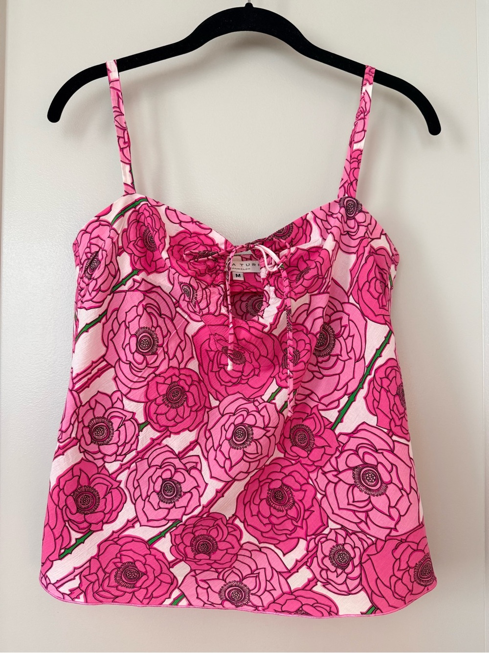 Trina Turk Pink Floral Tie-Front Cami Top
